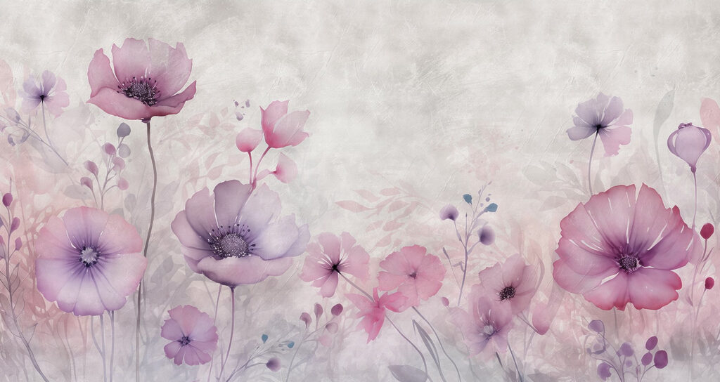 Peinture de fleurs sur fond blanc Peinture de fleurs sur fond blanc