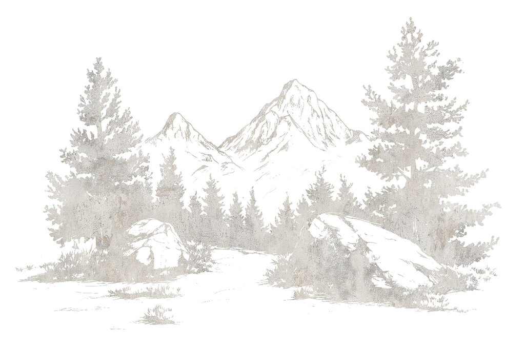 Drawing of a mountain range