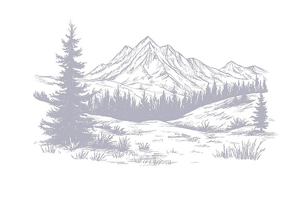 Dessin d'une chaîne de montagnes Dessin d'une chaîne de montagnes