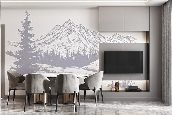 Dessin d'une chaîne de montagnes Dessin d'une chaîne de montagnes