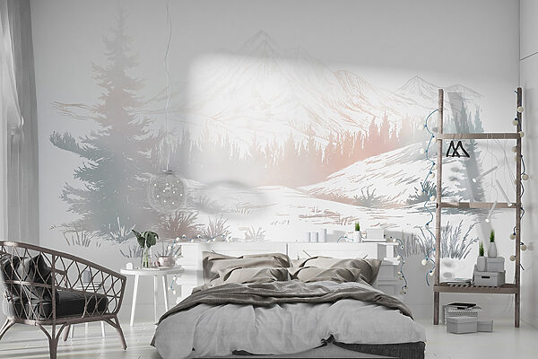 Paysage avec arbres et montagnes Paysage avec arbres et montagnes