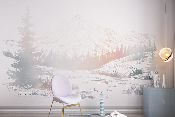 Paysage avec arbres et montagnes Paysage avec arbres et montagnes