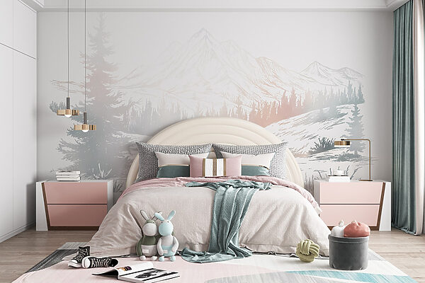 Paysage avec arbres et montagnes Paysage avec arbres et montagnes