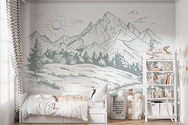 Paysage avec arbres et montagnes Paysage avec arbres et montagnes