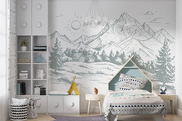 Paysage avec arbres et montagnes Paysage avec arbres et montagnes
