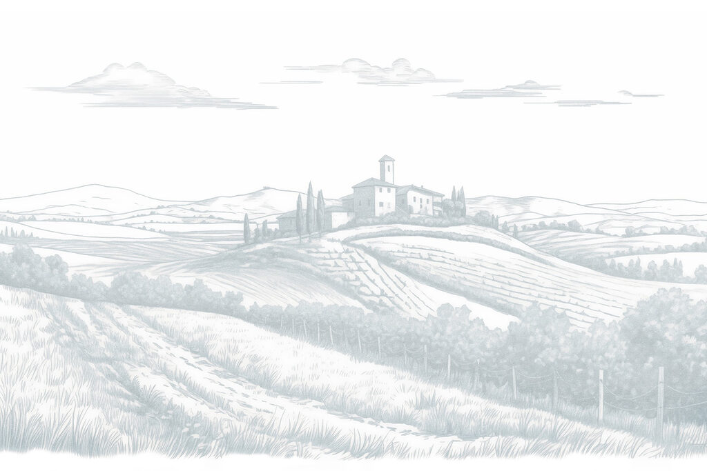 Paysage avec une maison et des arbres Paysage avec une maison et des arbres