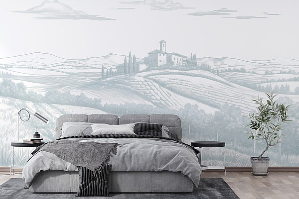 Paysage avec une maison et des arbres Paysage avec une maison et des arbres