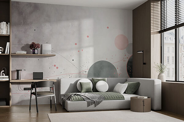 Cercles et lignes gris et roses Cercles et lignes gris et roses