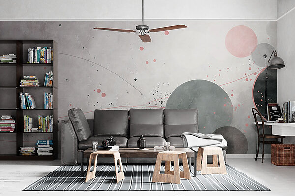 Cercles et lignes gris et roses Cercles et lignes gris et roses