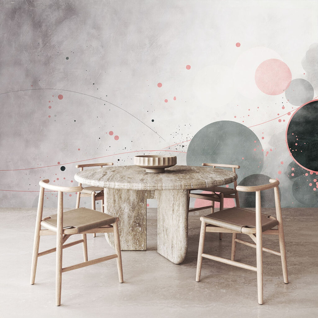 Grey and pink circles and lines Grey and pink circles and lines