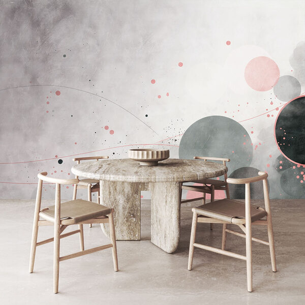 Cercles et lignes gris et roses Cercles et lignes gris et roses