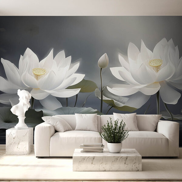 Groupe de fleurs blanches dans l'eau Groupe de fleurs blanches dans l'eau