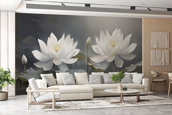 Groupe de fleurs blanches dans l'eau Groupe de fleurs blanches dans l'eau