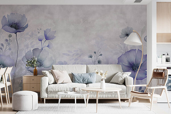 Peinture de fleurs sur fond blanc Peinture de fleurs sur fond blanc