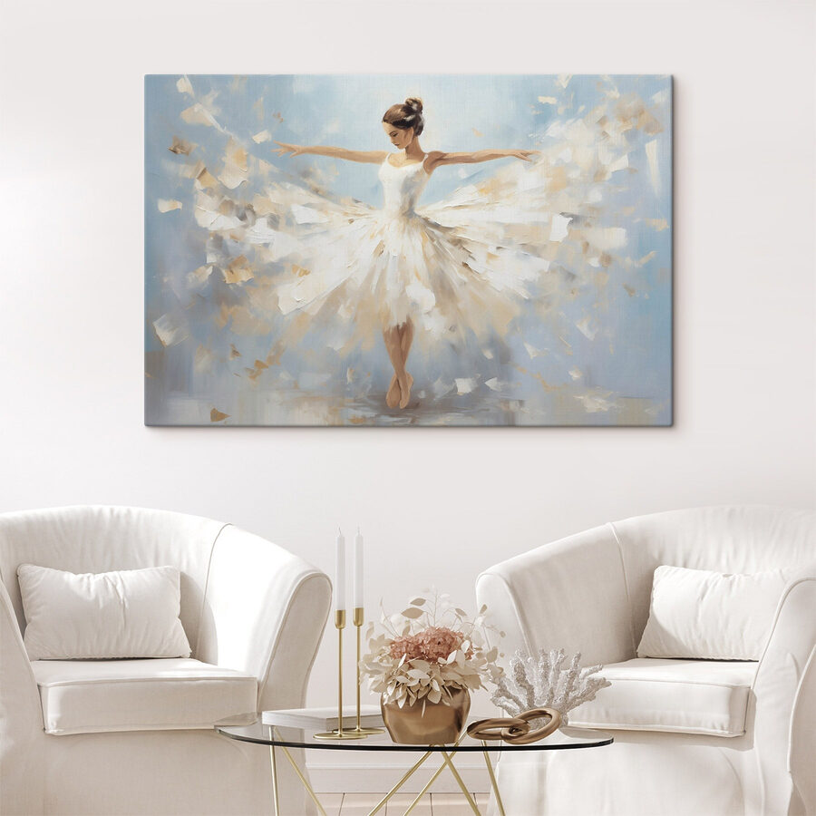 Peinture d'une femme en robe blanche Peinture d'une femme en robe blanche