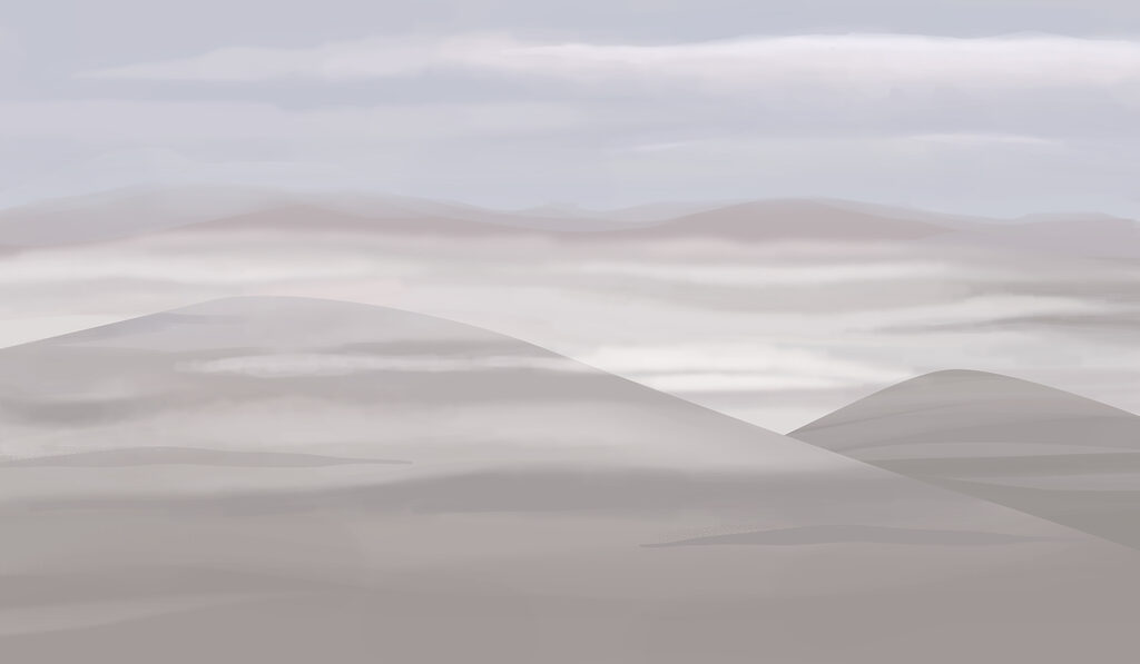 Paysage avec collines et nuages Paysage avec collines et nuages