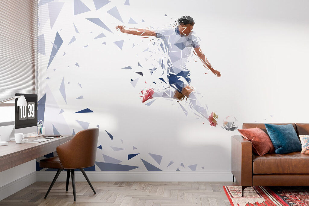 Man kicking a football ball Man kicking a football ball