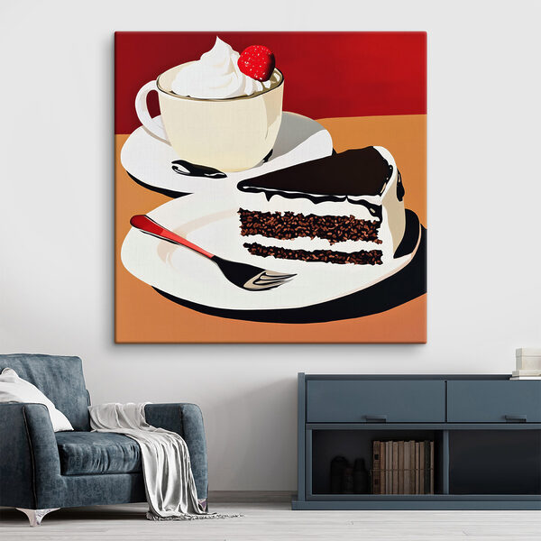 Une part de gâteau et une tasse de café Une part de gâteau et une tasse de café