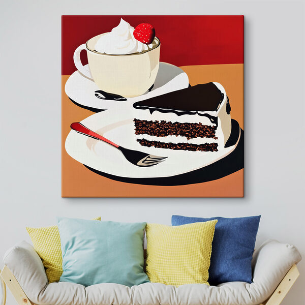 Une part de gâteau et une tasse de café Une part de gâteau et une tasse de café
