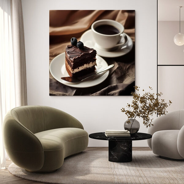 Une part de gâteau et une tasse de café Une part de gâteau et une tasse de café