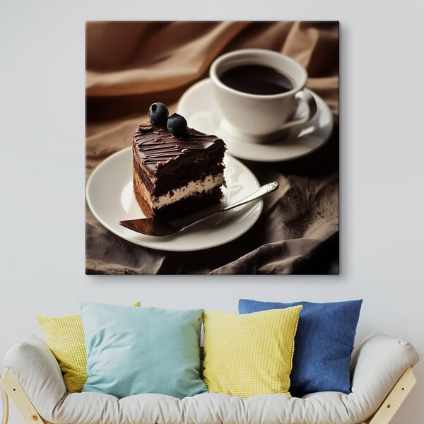 Une part de gâteau et une tasse de café Une part de gâteau et une tasse de café