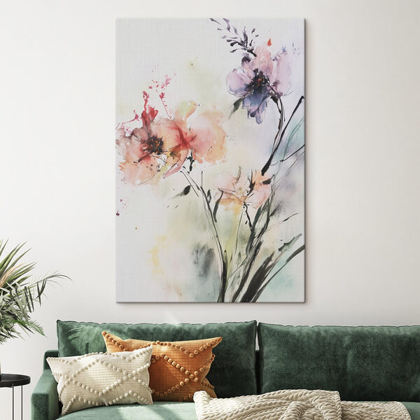 Peinture de fleurs sur une surface blanche Peinture de fleurs sur une surface blanche