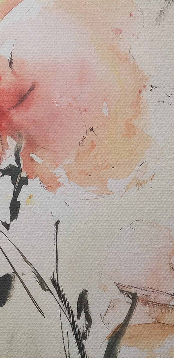 Peinture de fleurs sur une surface blanche Peinture de fleurs sur une surface blanche