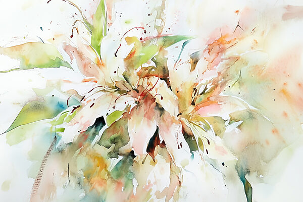 Peinture de fleurs sur une surface blanche Peinture de fleurs sur une surface blanche