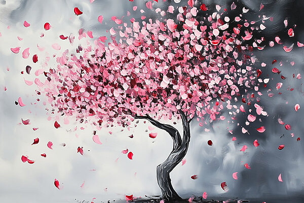 Arbre aux pétales roses Arbre aux pétales roses