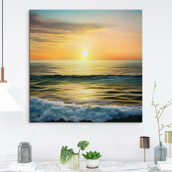 Coucher de soleil sur une étendue d'eau Tableaux Coucher de soleil sur une étendue d'eau