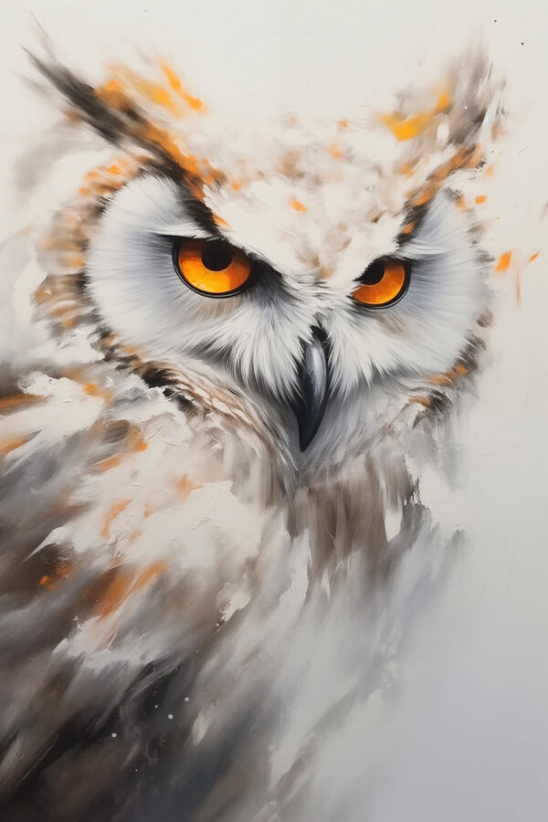Canvas prints An owl with yellow eyes Canvas prints An owl with yellow eyes