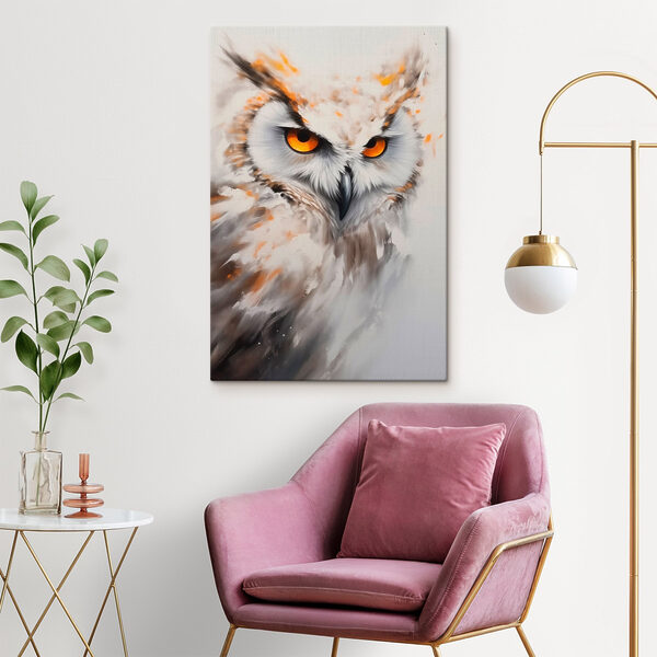 Canvas prints An owl with yellow eyes Canvas prints An owl with yellow eyes
