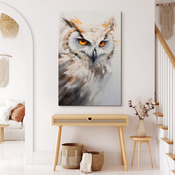 Canvas prints An owl with yellow eyes Canvas prints An owl with yellow eyes