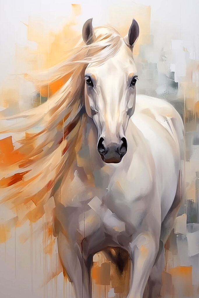 Painting of a white horse