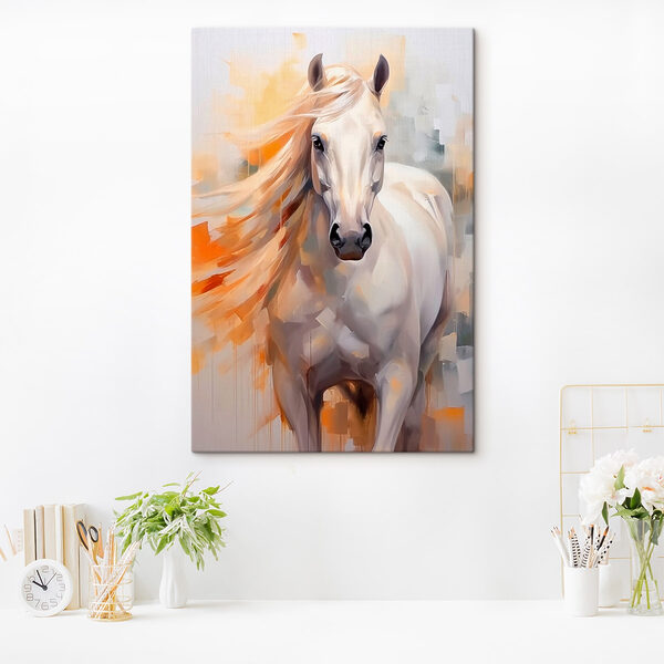Peinture d'un cheval blanc Peinture d'un cheval blanc