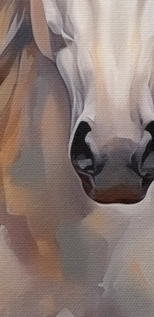 Painting of a white horse