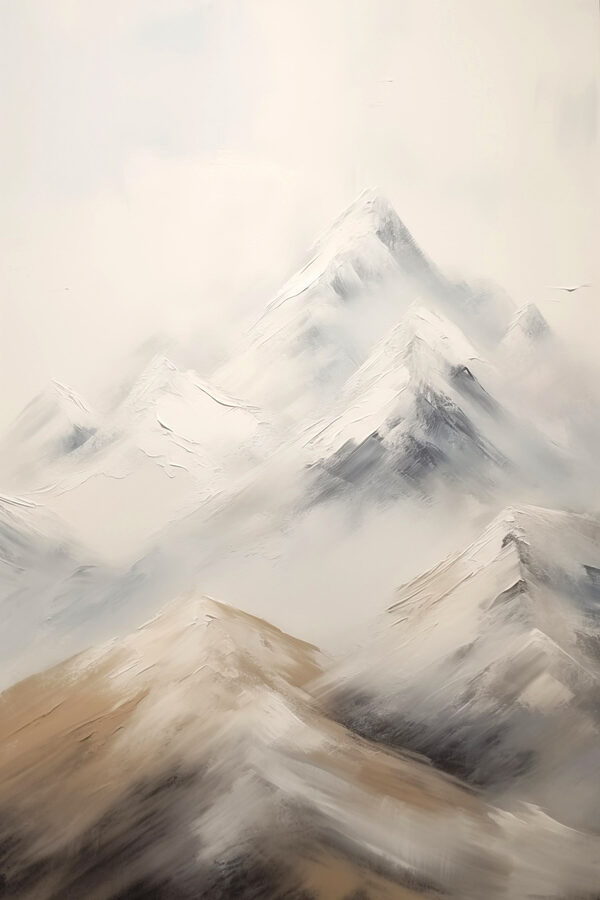 Peinture de montagnes enneigées Peinture de montagnes enneigées