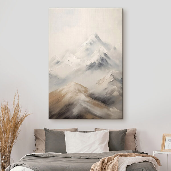 Peinture de montagnes enneigées Peinture de montagnes enneigées