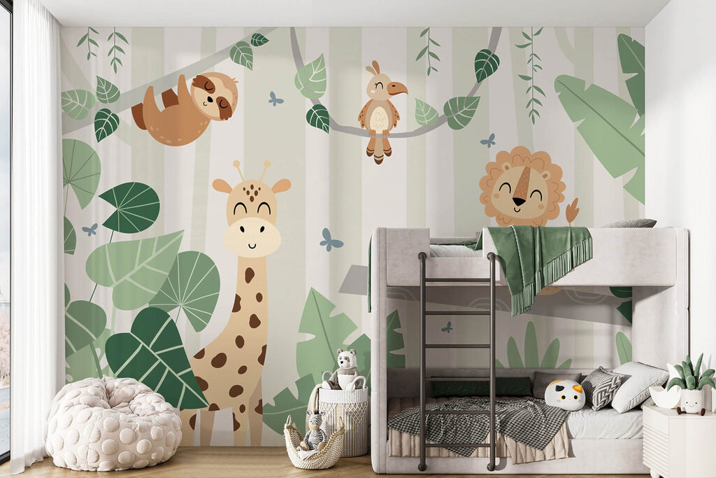 Group of animals in a jungle Group of animals in a jungle