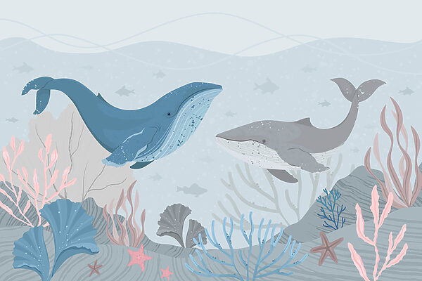 Baleine et baleine sous l'eau Baleine et baleine sous l'eau