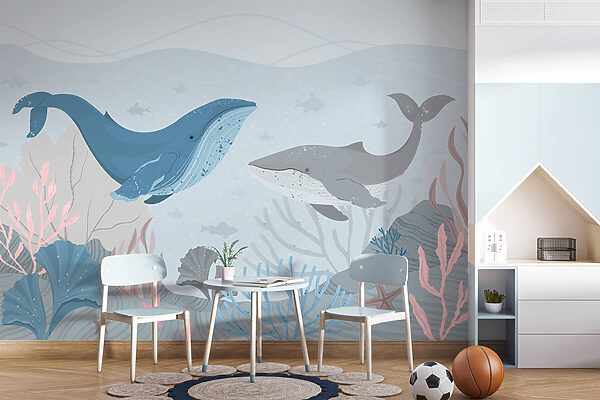 Baleine et baleine sous l'eau Baleine et baleine sous l'eau