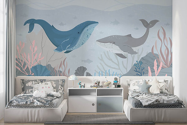 Baleine et baleine sous l'eau Baleine et baleine sous l'eau