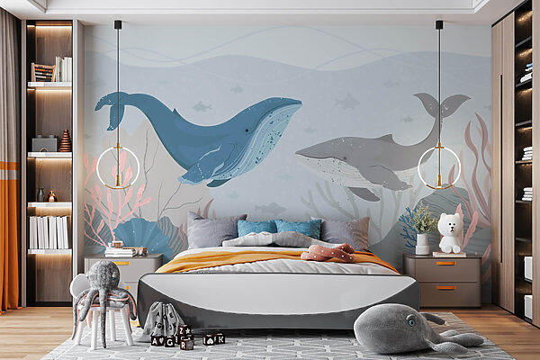Baleine et baleine sous l'eau Baleine et baleine sous l'eau