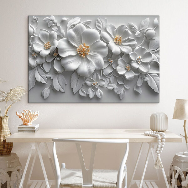 Fleurs et feuilles blanches Fleurs et feuilles blanches
