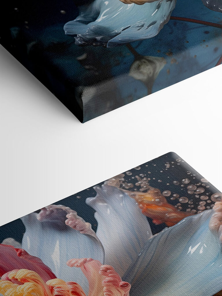 Delicate flower in vibrant colors