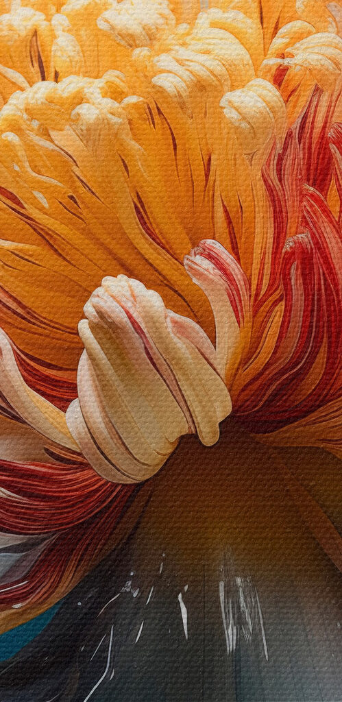 Delicate flower in vibrant colors