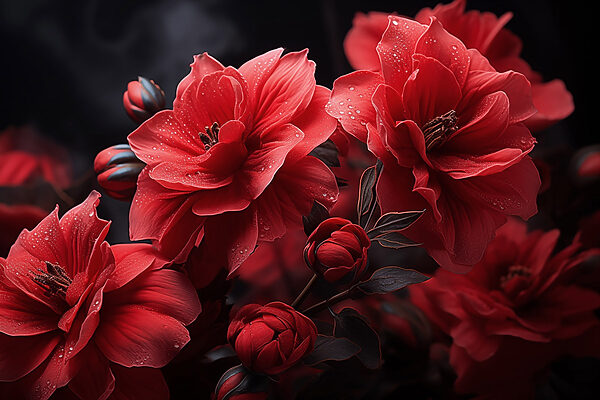 Groupe de fleurs rouges Groupe de fleurs rouges