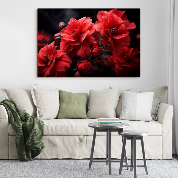 Groupe de fleurs rouges Groupe de fleurs rouges