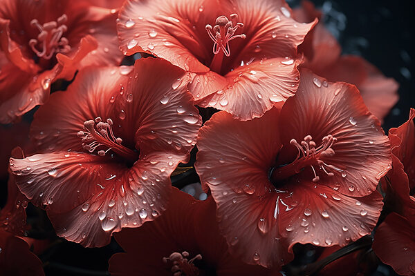 Groupe de fleurs rouges Groupe de fleurs rouges