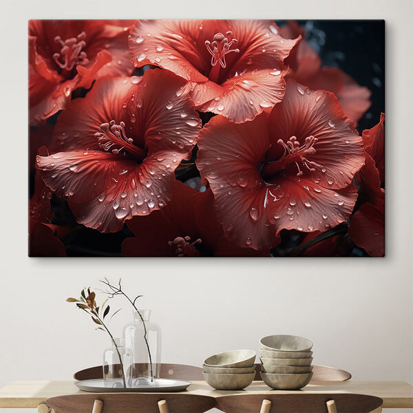 Groupe de fleurs rouges Groupe de fleurs rouges